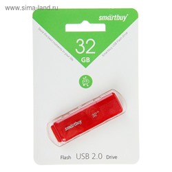 Флешка Smartbuy Dock Red, 32 Гб, USB2.0, чт до 25 Мб/с, зап до 15 Мб/с, красная